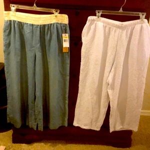 New XL wide leg mid-calf capris